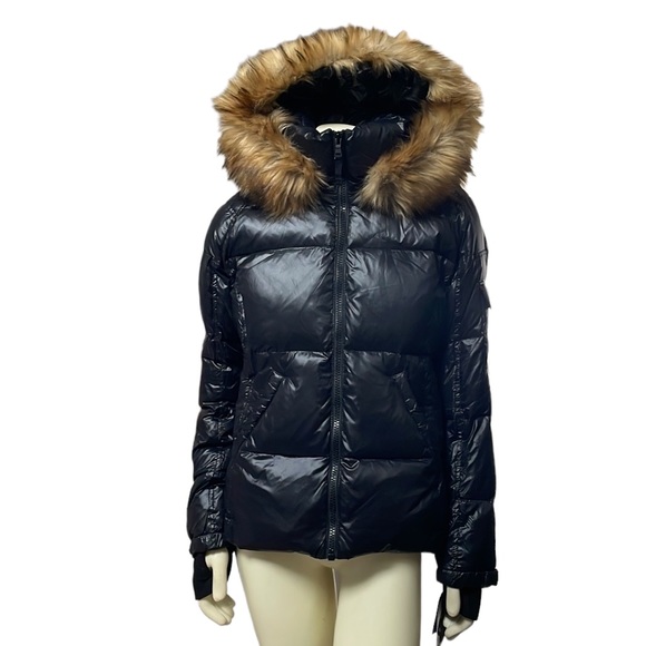 S13 New York - Faux-Fur Glossy Down Puffer Jacket Coat - Picture 5 of 5